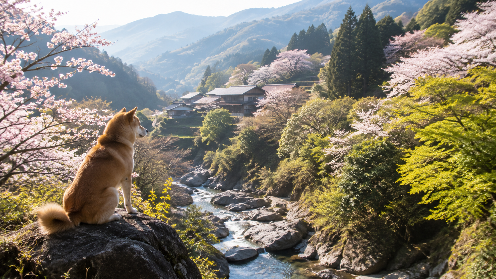 奈良・吉野と天川村の山里を愛犬と旅するイメージ